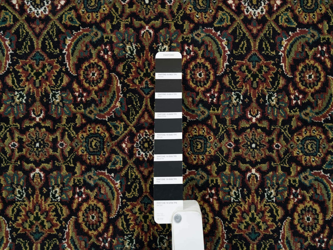 11'11" x 15'3" New Hand Knotted Black Wool Rectangle Oriental Rug - MOA10265791