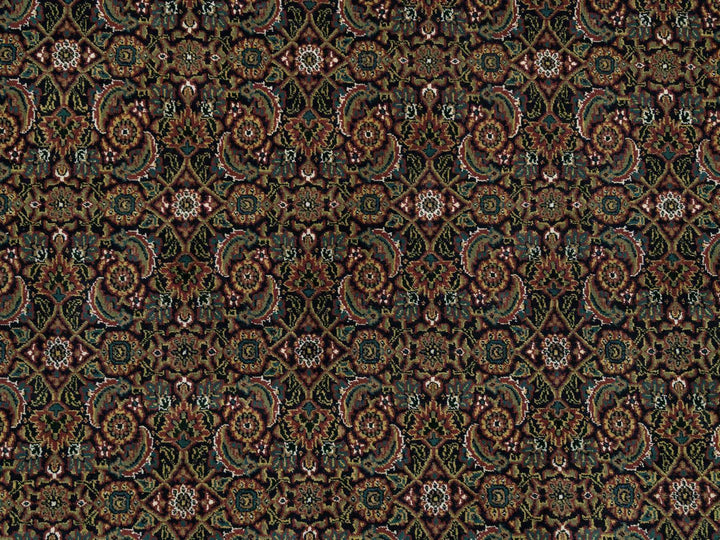 11'11" x 15'3" New Hand Knotted Black Wool Rectangle Oriental Rug - MOA10265791