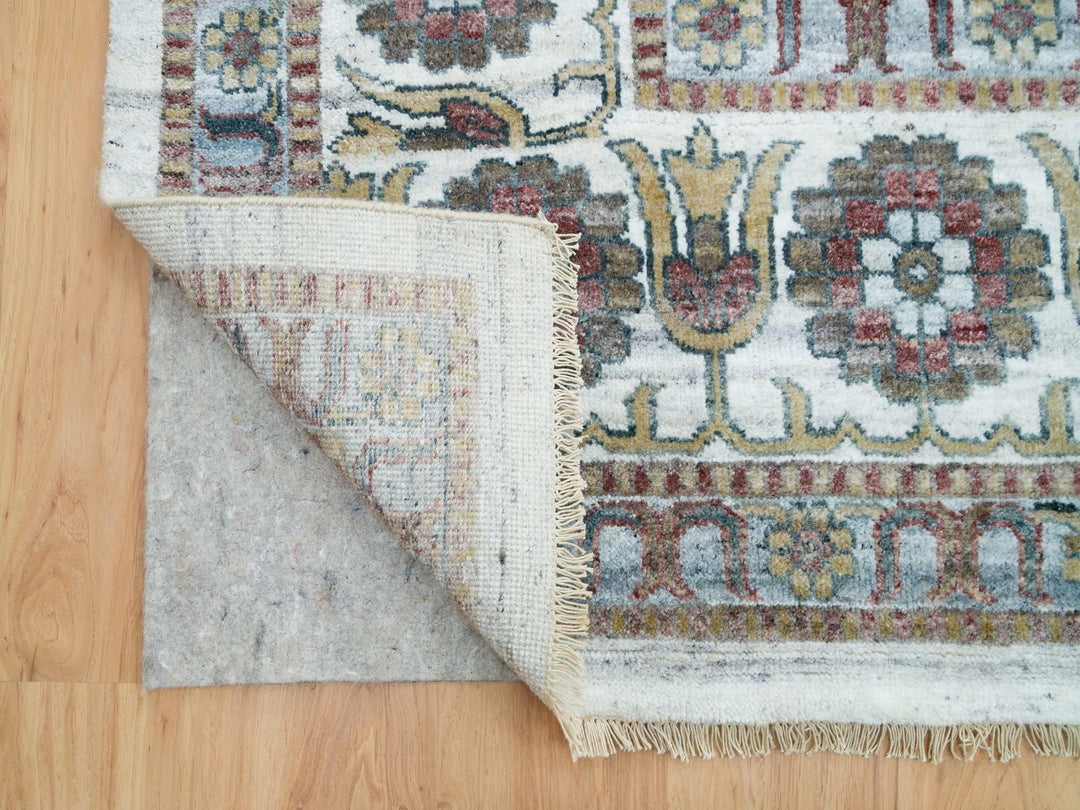 13'8" x 17'9" New Hand Knotted Ivory Wool Rectangle Oriental Rug - MOA10265817