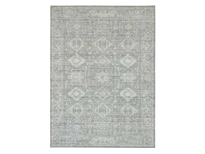 8'11" x 12'0" New Hand Loomed Grey Wool Rectangle Oriental Rug - MOA10265834
