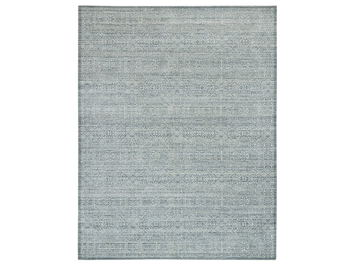 8'10" x 11'11" New Hand Loomed Ivory Wool & Silk Rectangle Oriental Rug - MOA10265835