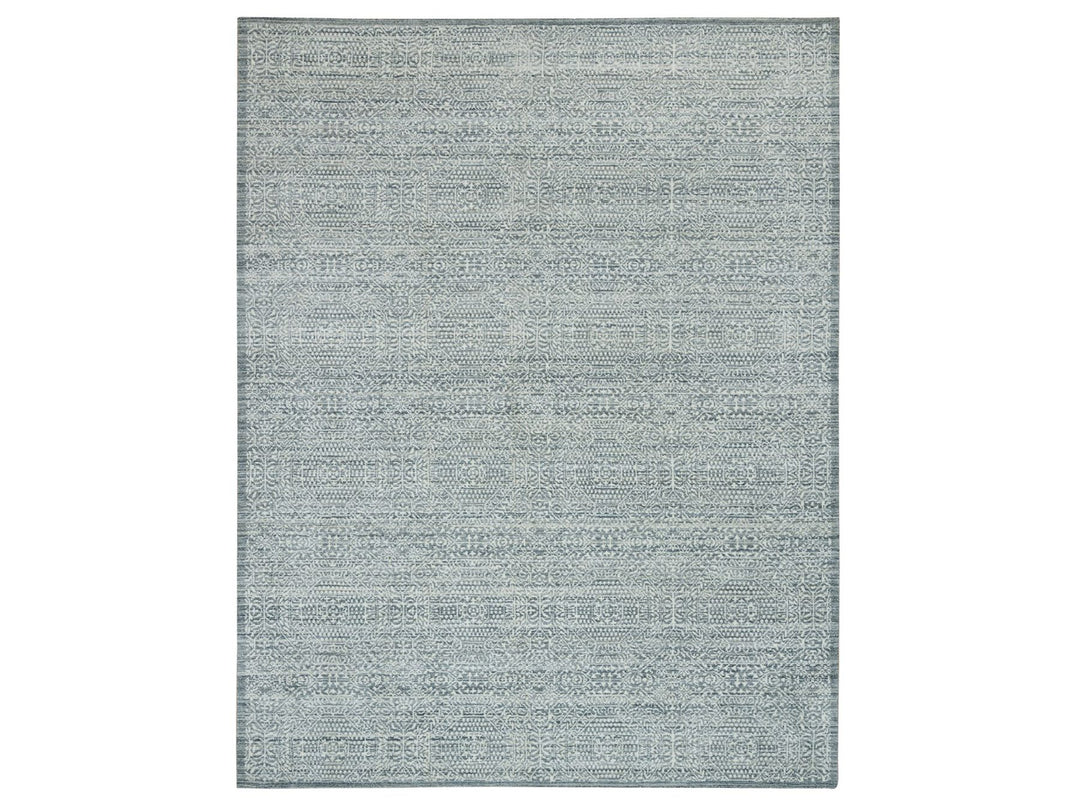 8'10" x 11'11" New Hand Loomed Ivory Wool & Silk Rectangle Oriental Rug - MOA10265835