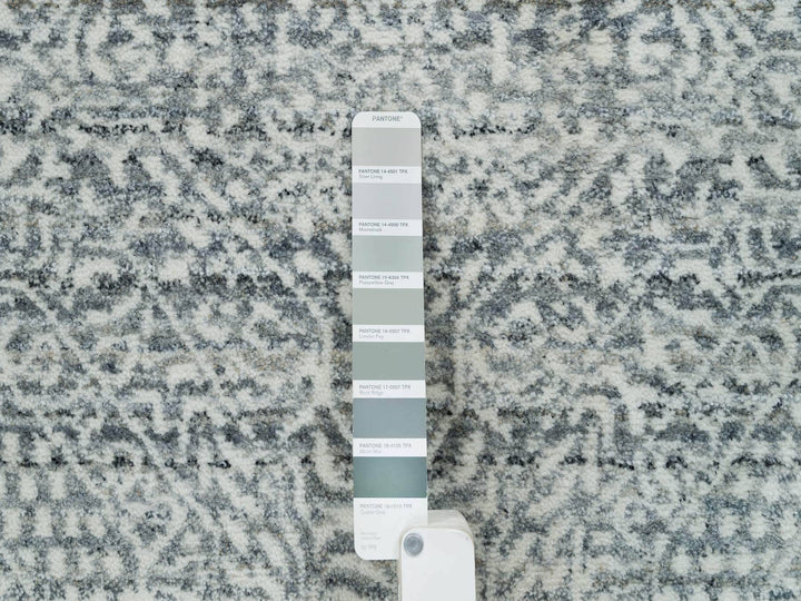 8'10" x 11'11" New Hand Loomed Ivory Wool & Silk Rectangle Oriental Rug - MOA10265835