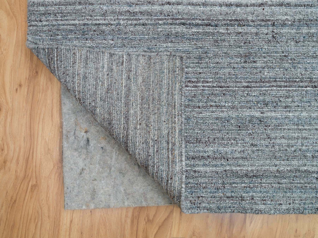 12'0" x 14'11" New Hand Loomed Grey Wool Rectangle Oriental Rug - MOA10265836