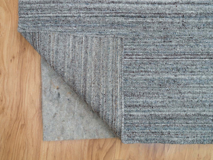 12'0" x 14'11" New Hand Loomed Grey Wool Rectangle Oriental Rug - MOA10265836