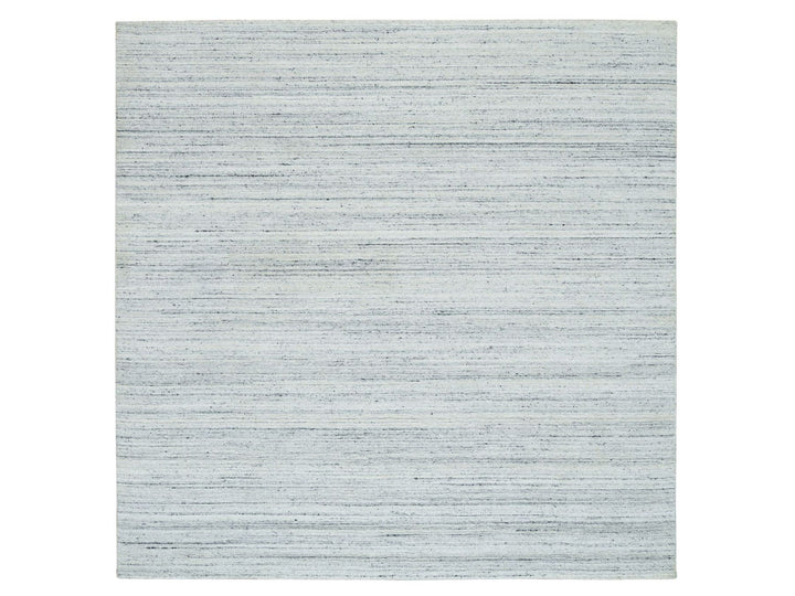 7'11" x 7'11" New Hand Loomed Grey Wool Square Oriental Rug - MOA10265838