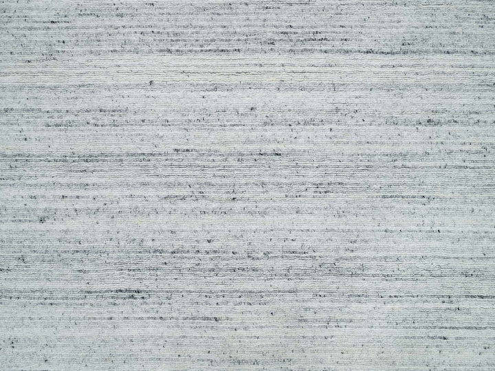 7'11" x 7'11" New Hand Loomed Grey Wool Square Oriental Rug - MOA10265838