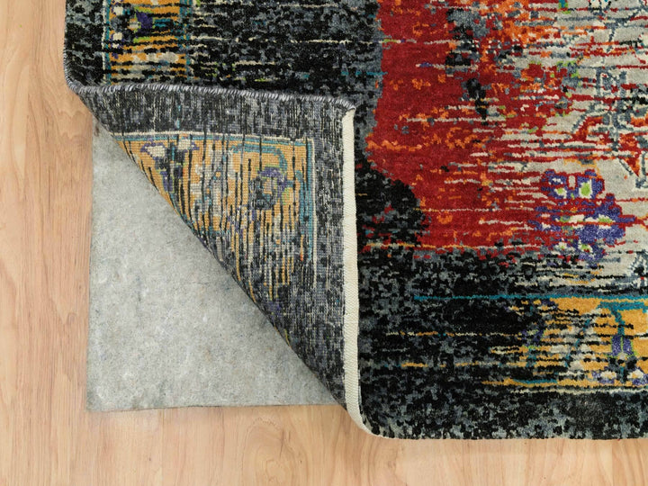 12'1" x 12'1" New Hand Knotted Orange Wool Rectangle Oriental Rug - MOA10265926