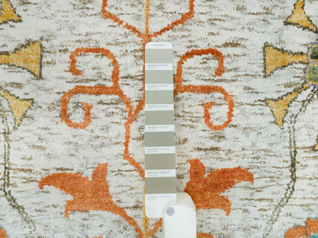 12'1" x 15'4" New Hand Knotted Brown Wool & Silk Rectangle Oriental Rug - MOA10265936