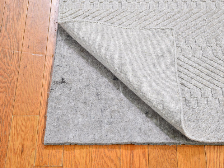 2'1" x 3'1" New Hand Loomed Ivory Wool & Silk Rectangle Oriental Rug - MOA10266147