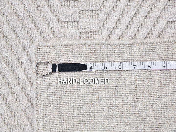 2'1" x 3'1" New Hand Loomed Ivory Wool & Silk Rectangle Oriental Rug - MOA10266147