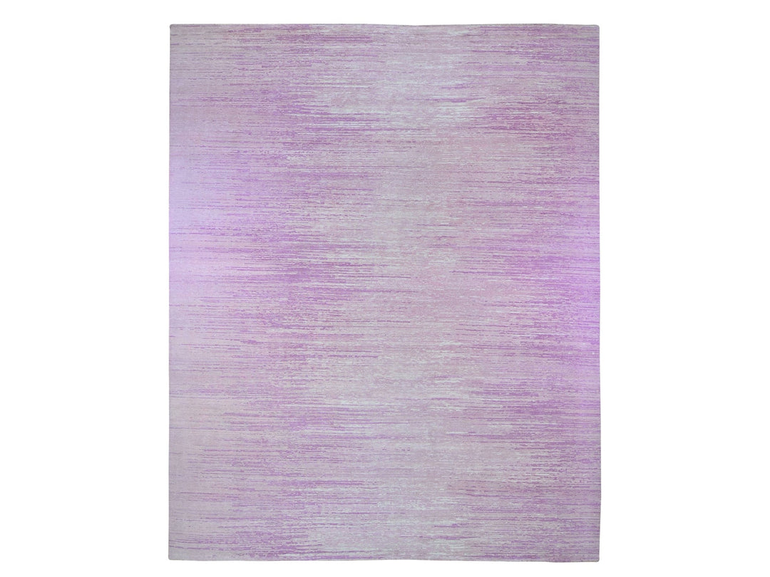 12'1" x 15'2" New Hand Knotted Pink Wool Rectangle Oriental Rug - MOA10266466