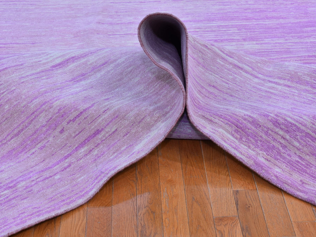 12'1" x 15'2" New Hand Knotted Pink Wool Rectangle Oriental Rug - MOA10266466