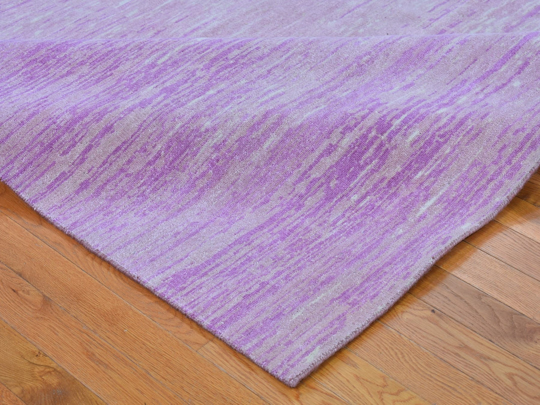 12'1" x 15'2" New Hand Knotted Pink Wool Rectangle Oriental Rug - MOA10266466