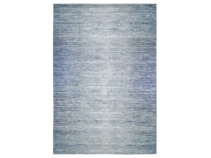 12'0" x 18'0" New Hand Knotted Blue Wool & Silk Rectangle Oriental Rug - MOA10266974