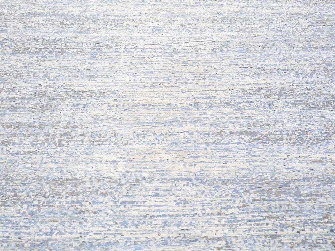 12'0" x 18'0" New Hand Knotted Blue Wool & Silk Rectangle Oriental Rug - MOA10266974