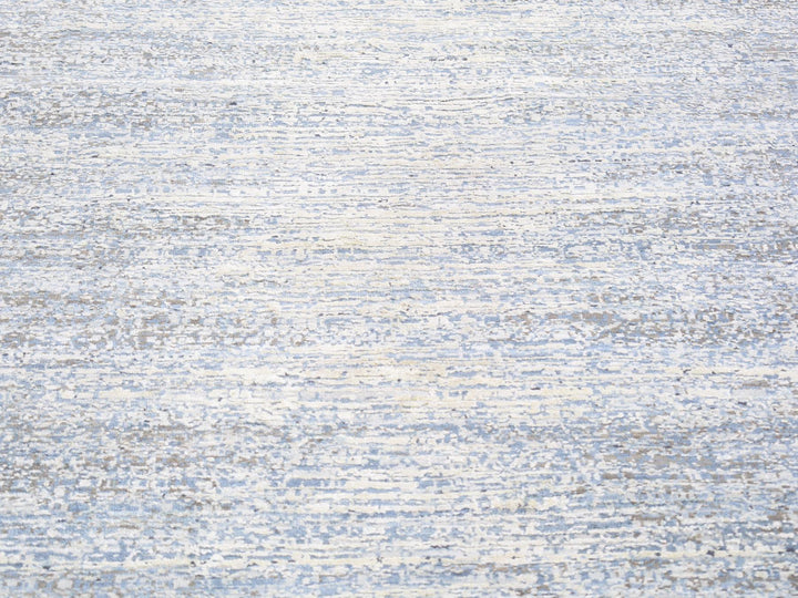 12'0" x 18'0" New Hand Knotted Blue Wool & Silk Rectangle Oriental Rug - MOA10266974