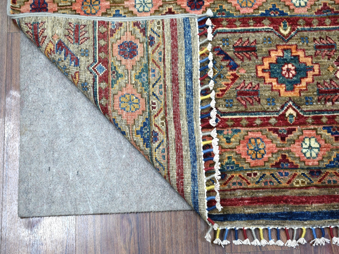3'0" x 9'3" New Hand Knotted Grey Wool Runner Oriental Rug - MOA10267044