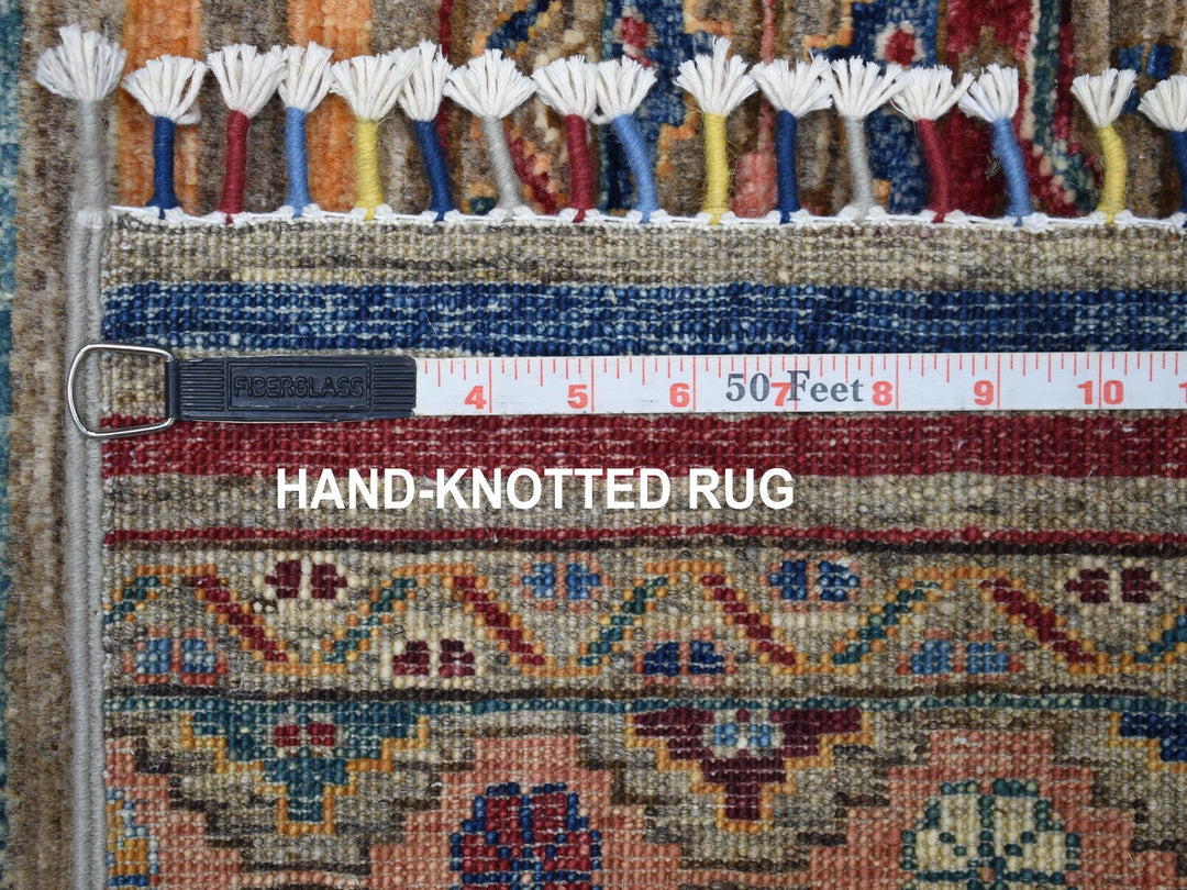 3'0" x 9'3" New Hand Knotted Grey Wool Runner Oriental Rug - MOA10267044