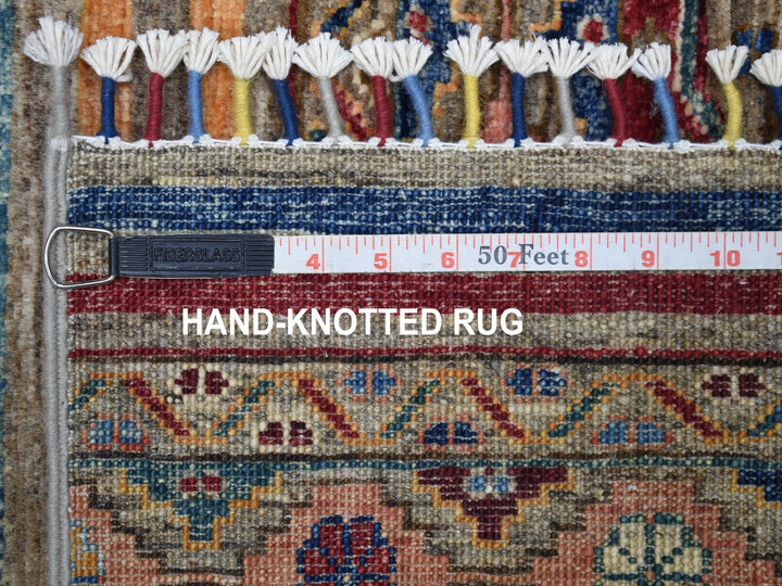 3'0" x 9'3" New Hand Knotted Grey Wool Runner Oriental Rug - MOA10267044