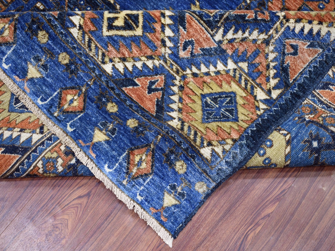 9'5" x 12'0" New Hand Knotted Blue Wool Rectangle Oriental Rug - MOA10267263