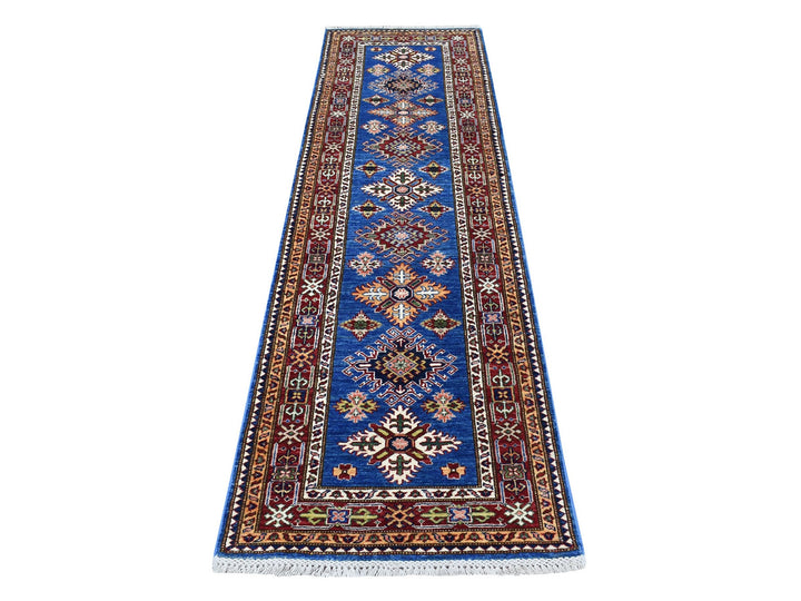 2'6" x 8'8" New Hand Knotted Blue Wool Runner Oriental Rug - MOA10267654