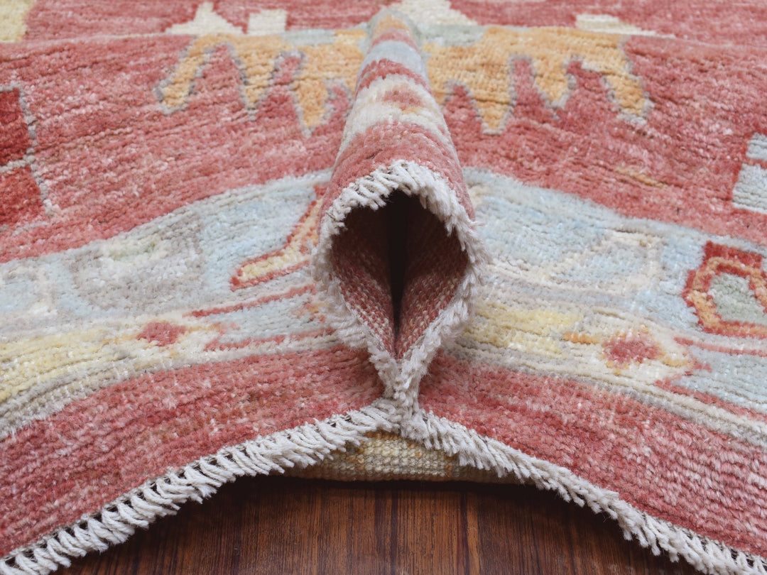 13'9" x 19'0" New Hand Knotted Pink Wool Rectangle Oriental Rug - MOA10268347