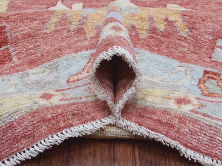 13'9" x 19'0" New Hand Knotted Pink Wool Rectangle Oriental Rug - MOA10268347