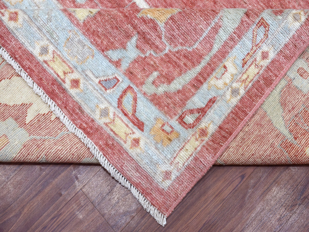 13'9" x 19'0" New Hand Knotted Pink Wool Rectangle Oriental Rug - MOA10268347