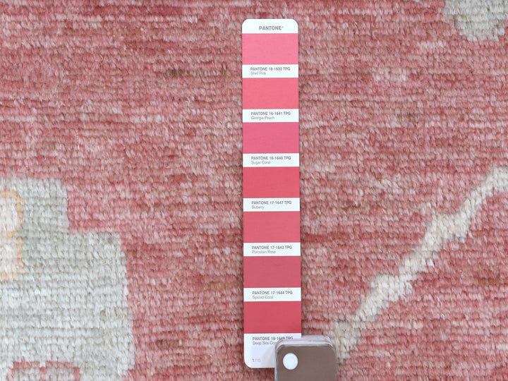 13'9" x 19'0" New Hand Knotted Pink Wool Rectangle Oriental Rug - MOA10268347