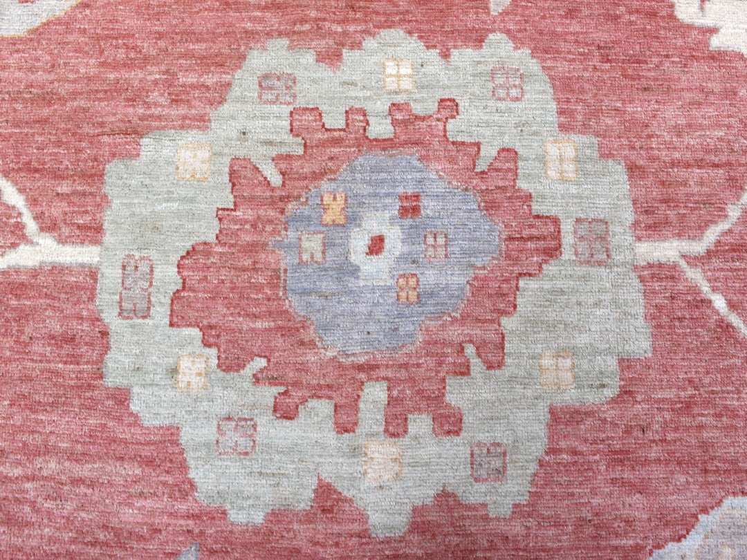 13'9" x 19'0" New Hand Knotted Pink Wool Rectangle Oriental Rug - MOA10268347