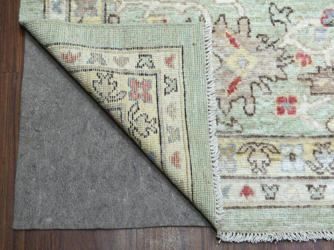 11'9" x 17'3" New Hand Knotted Green Wool Rectangle Oriental Rug - MOA10269373