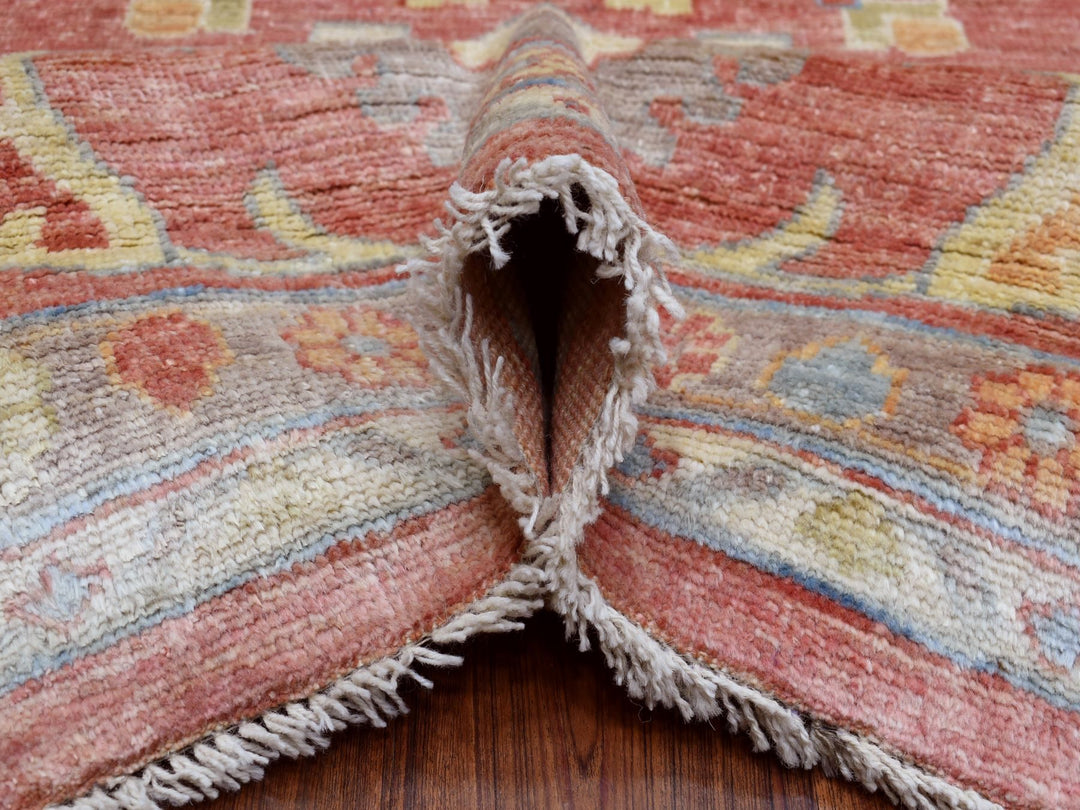 11'10" x 14'3" New Hand Knotted Pink Wool Rectangle Oriental Rug - MOA10269899