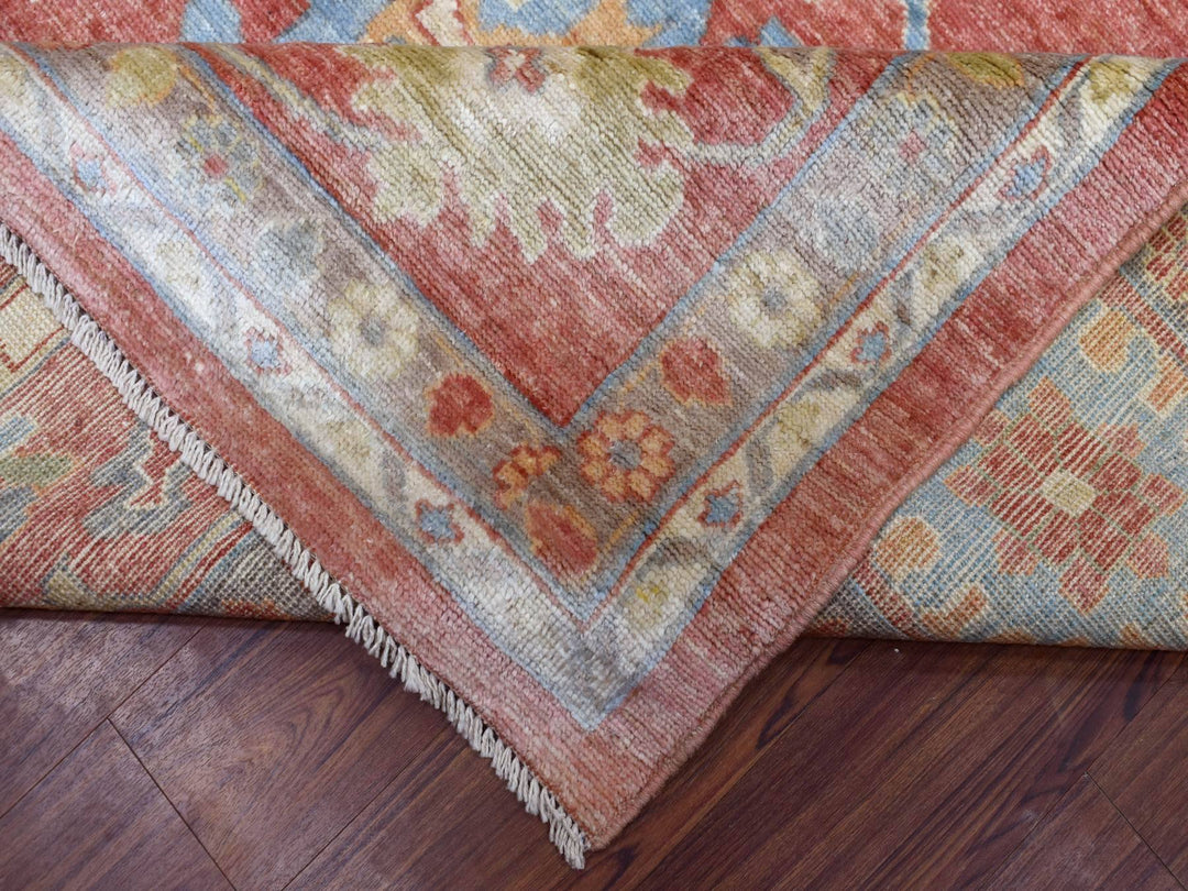 11'10" x 14'3" New Hand Knotted Pink Wool Rectangle Oriental Rug - MOA10269899