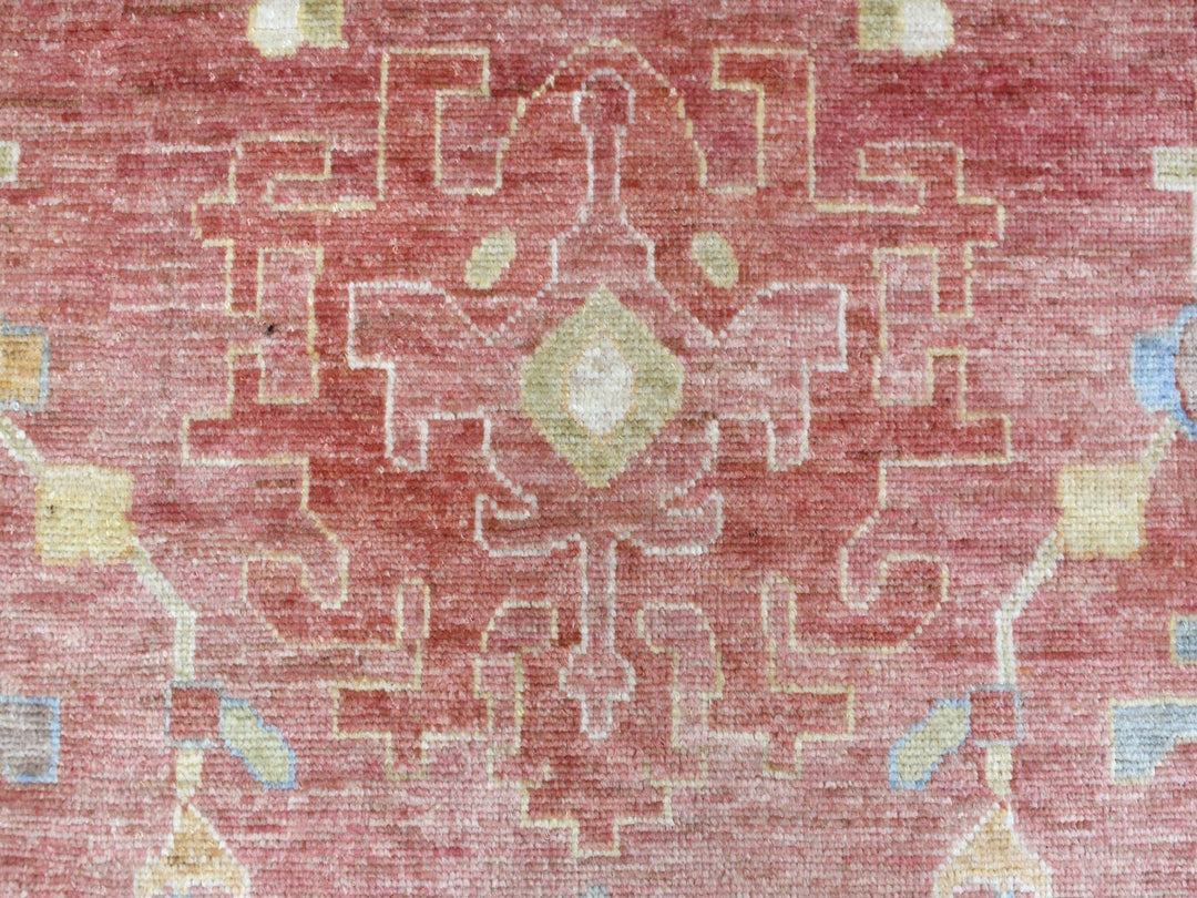 11'10" x 14'3" New Hand Knotted Pink Wool Rectangle Oriental Rug - MOA10269899