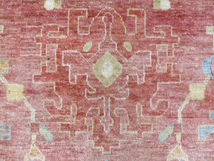 11'10" x 14'3" New Hand Knotted Pink Wool Rectangle Oriental Rug - MOA10269899