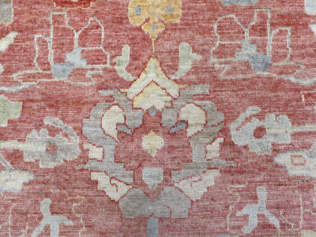 11'7" x 14'6" New Hand Knotted Red Wool Rectangle Oriental Rug - MOA10270194