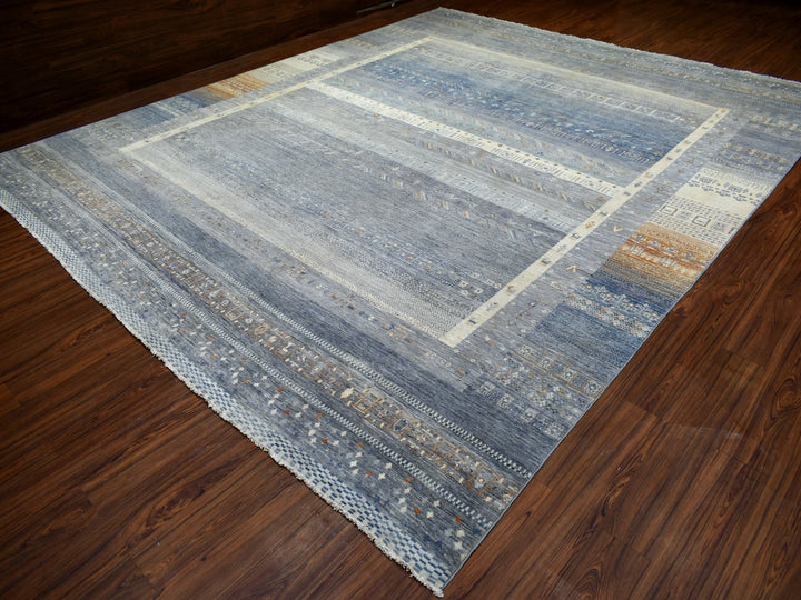 11'8" x 14'0" New Hand Knotted Grey Wool Rectangle Oriental Rug - MOA10270873