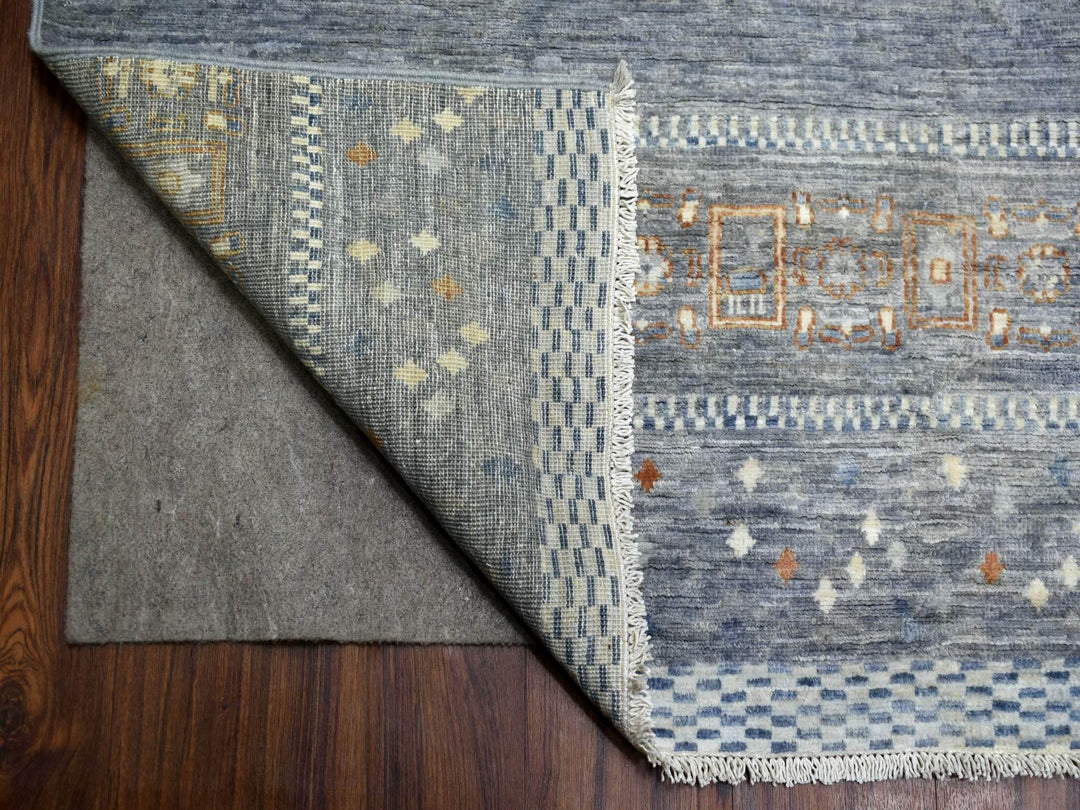 11'8" x 14'0" New Hand Knotted Grey Wool Rectangle Oriental Rug - MOA10270873