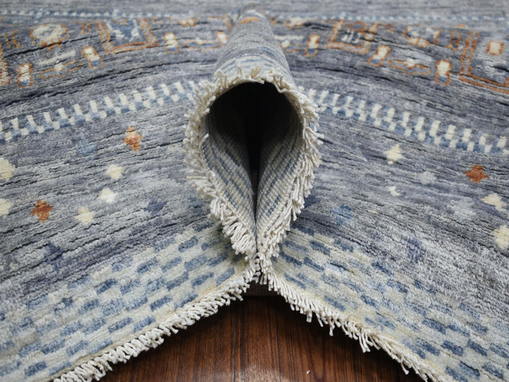 11'8" x 14'0" New Hand Knotted Grey Wool Rectangle Oriental Rug - MOA10270873