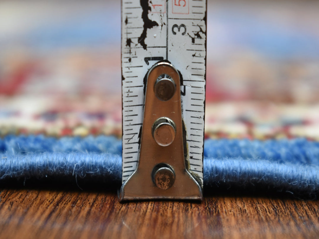 2'8" x 9'6" New Hand Knotted Blue Wool Runner Oriental Rug - MOA10270966