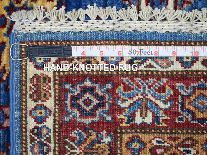 2'8" x 9'6" New Hand Knotted Blue Wool Runner Oriental Rug - MOA10270966