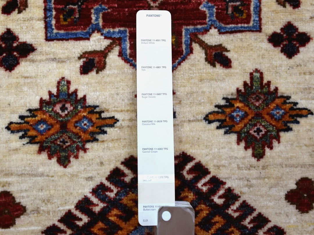 2'8" x 9'4" New Hand Knotted Ivory Wool Runner Oriental Rug - MOA10271217