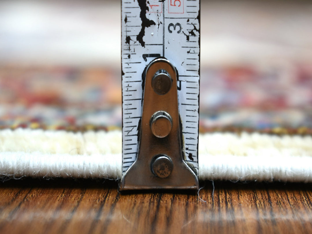 2'8" x 9'4" New Hand Knotted Ivory Wool Runner Oriental Rug - MOA10271217