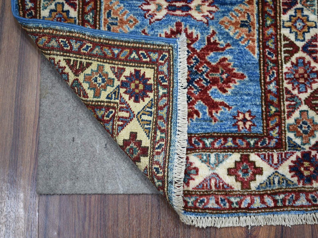 2'1" x 2'10" New Hand Knotted Blue Wool Rectangle Oriental Rug - MOA10271586