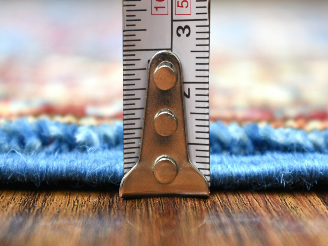 2'1" x 2'10" New Hand Knotted Blue Wool Rectangle Oriental Rug - MOA10271586