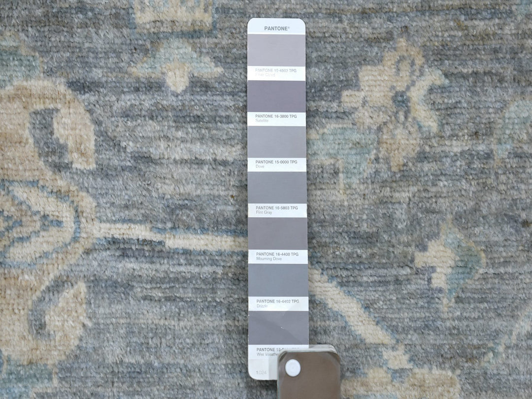 12'0" x 14'6" New Hand Knotted Grey Wool Rectangle Oriental Rug - MOA10271597