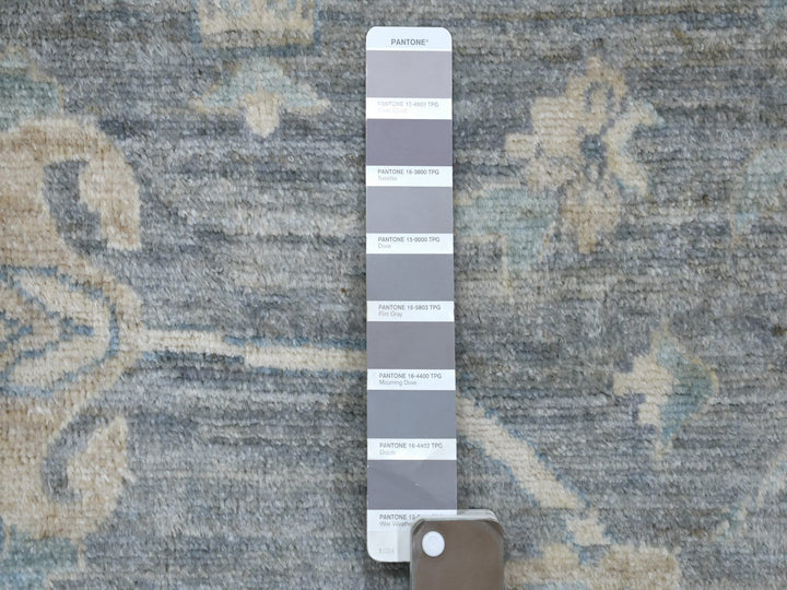 12'0" x 14'6" New Hand Knotted Grey Wool Rectangle Oriental Rug - MOA10271597