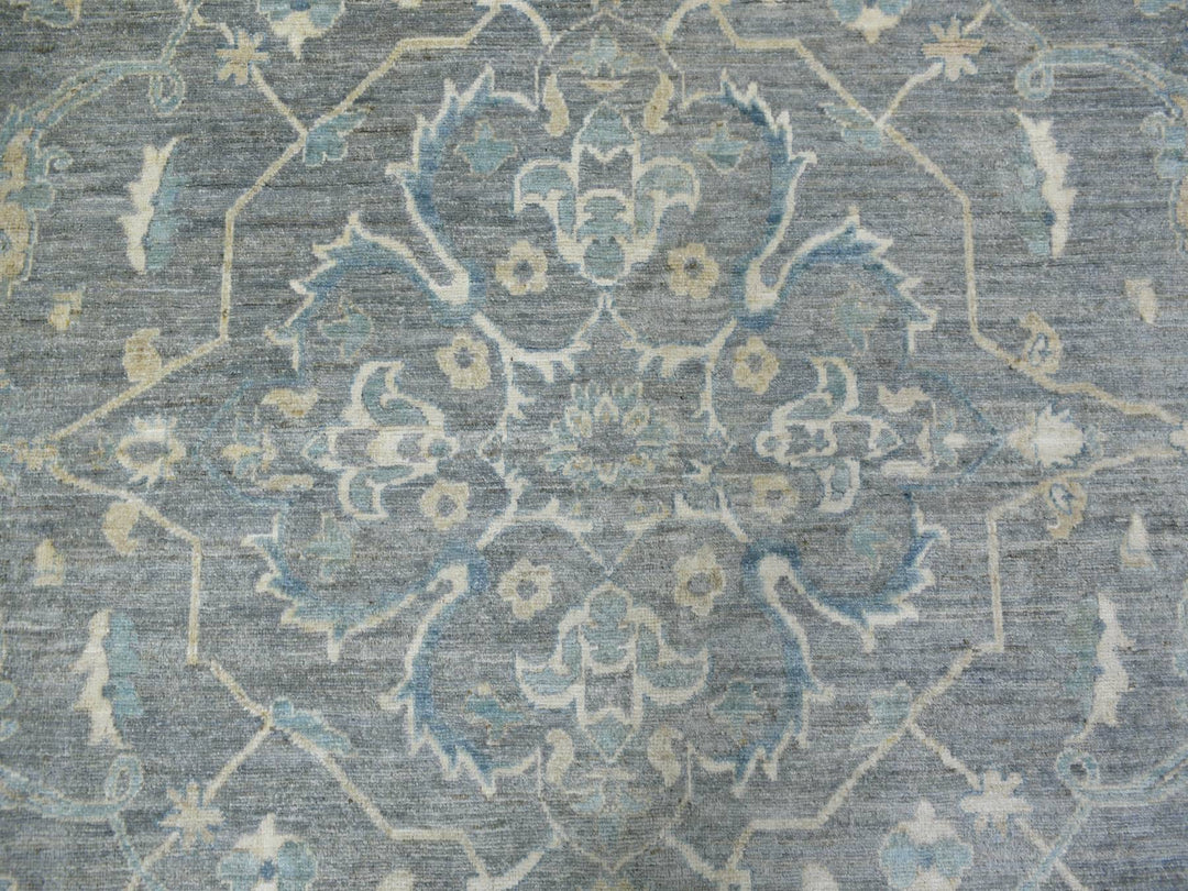 12'0" x 14'6" New Hand Knotted Grey Wool Rectangle Oriental Rug - MOA10271597