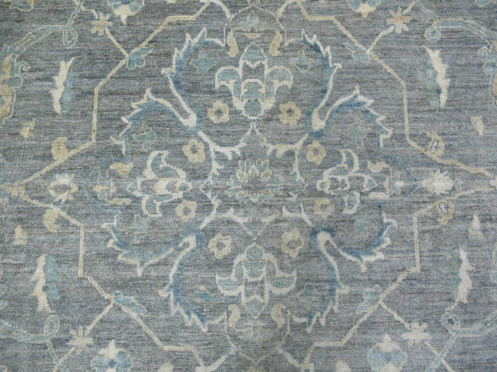 12'0" x 14'6" New Hand Knotted Grey Wool Rectangle Oriental Rug - MOA10271597